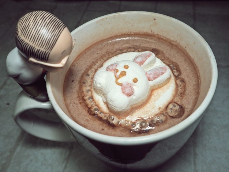 White Rabbit, Rabbits, Hot Cocoa HD Wallpaper Desktop Background
