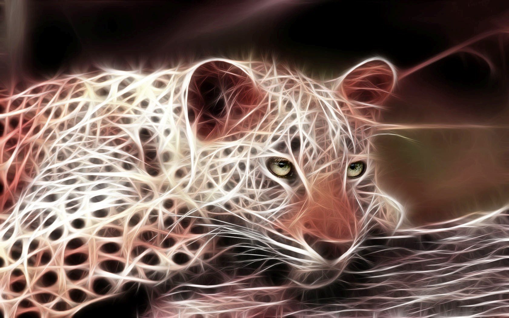 leopard, 3D, Fractalius, Animals, Digital art Wallpaper