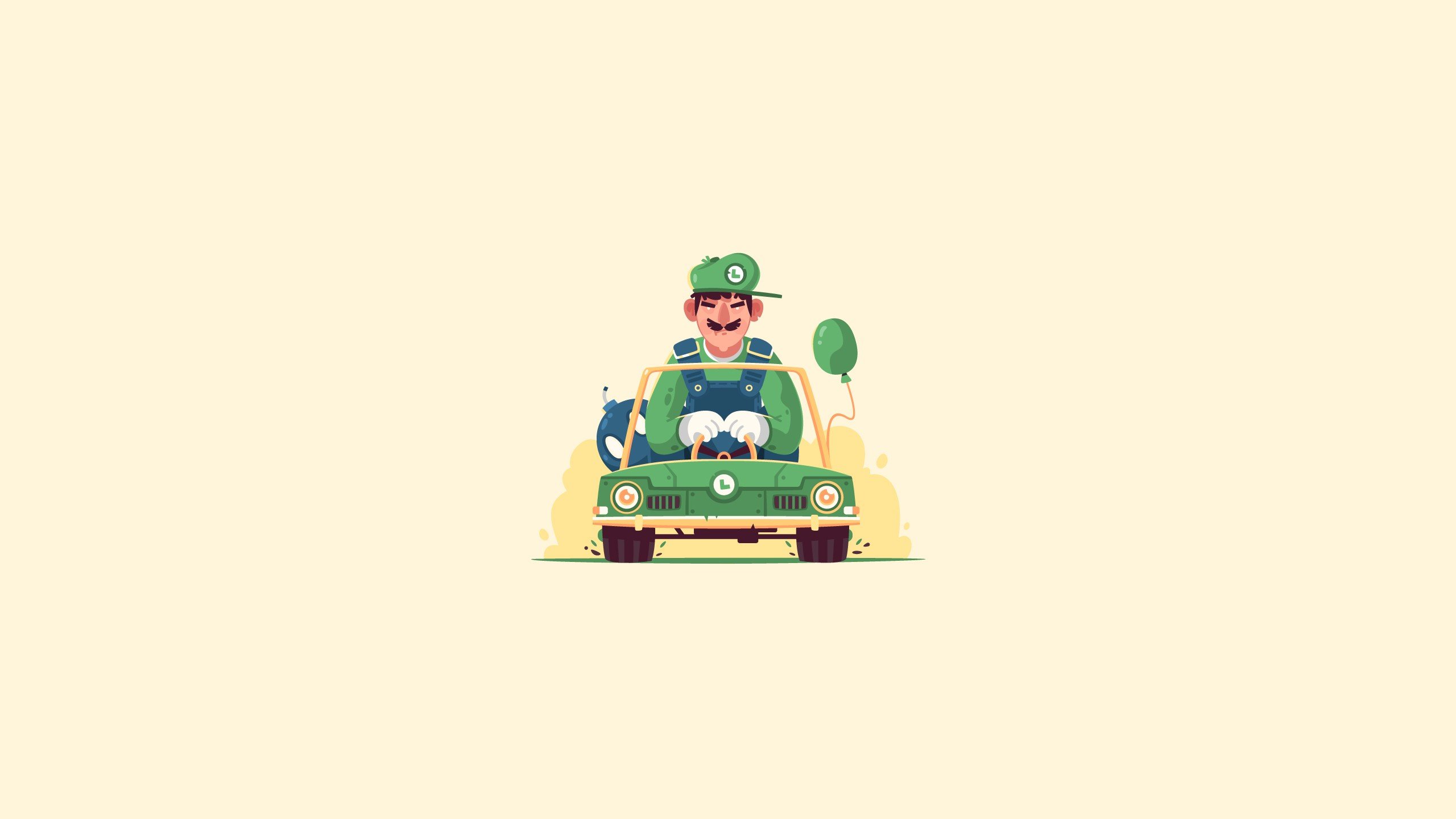 video games, Luigi, Mario Kart, Illustration Wallpaper