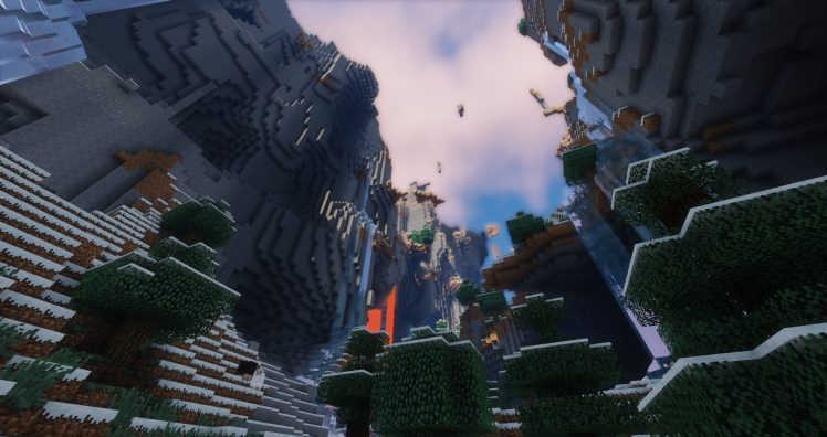 Minecraft, Nature, Pine trees, Mountains HD Wallpaper Desktop Background