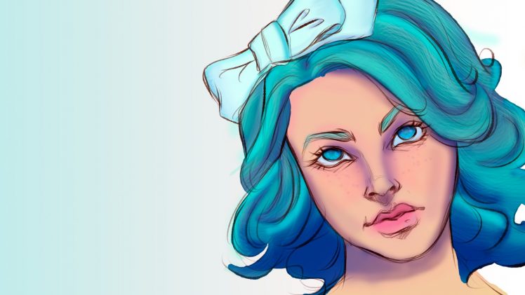 women, Face, Blue hair, Graphic design, Speedforce, Artwork, Portrait HD Wallpaper Desktop Background