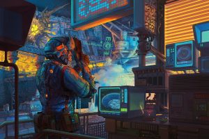 Igor Kotsuba, Futuristic, Cyberpunk, Artwork, Digital art, Gun
