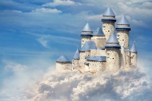 clouds, Castle, Digital art, Photo manipulation, Sky, Tower