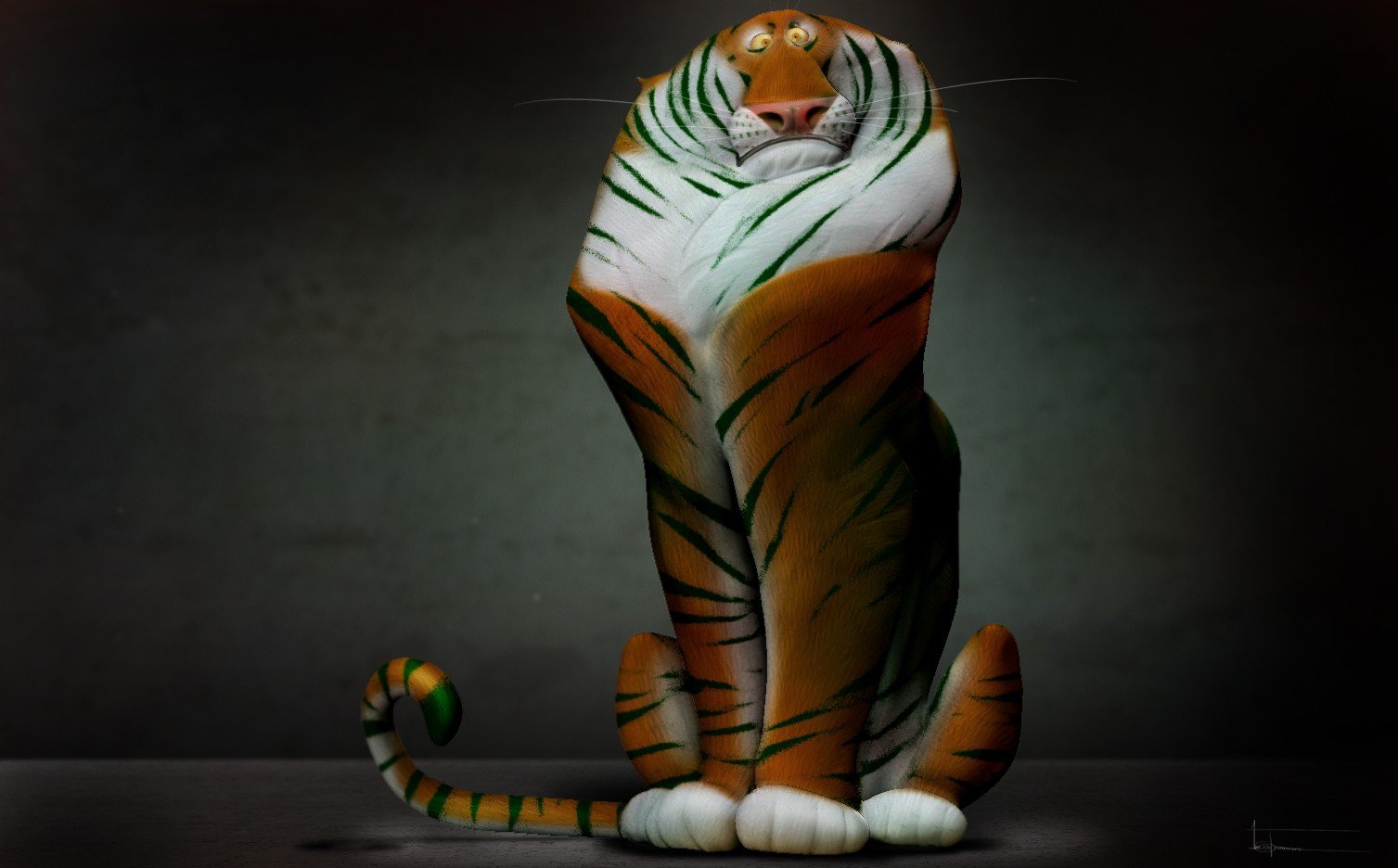 tiger, Cartoon, 3D, Animals Wallpaper