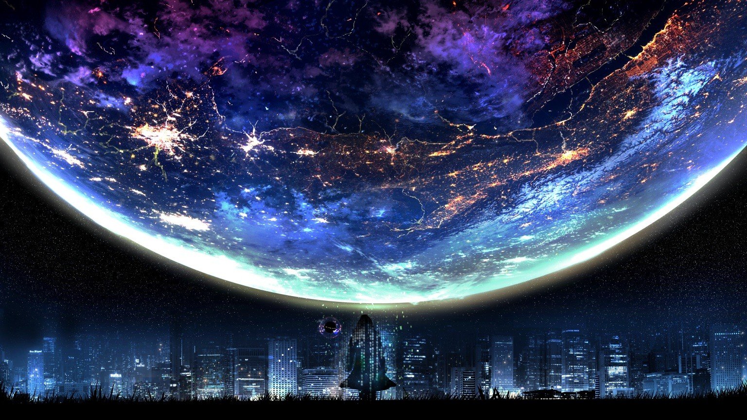 Moon, Sky, Stars, Night, Cityscape Wallpaper