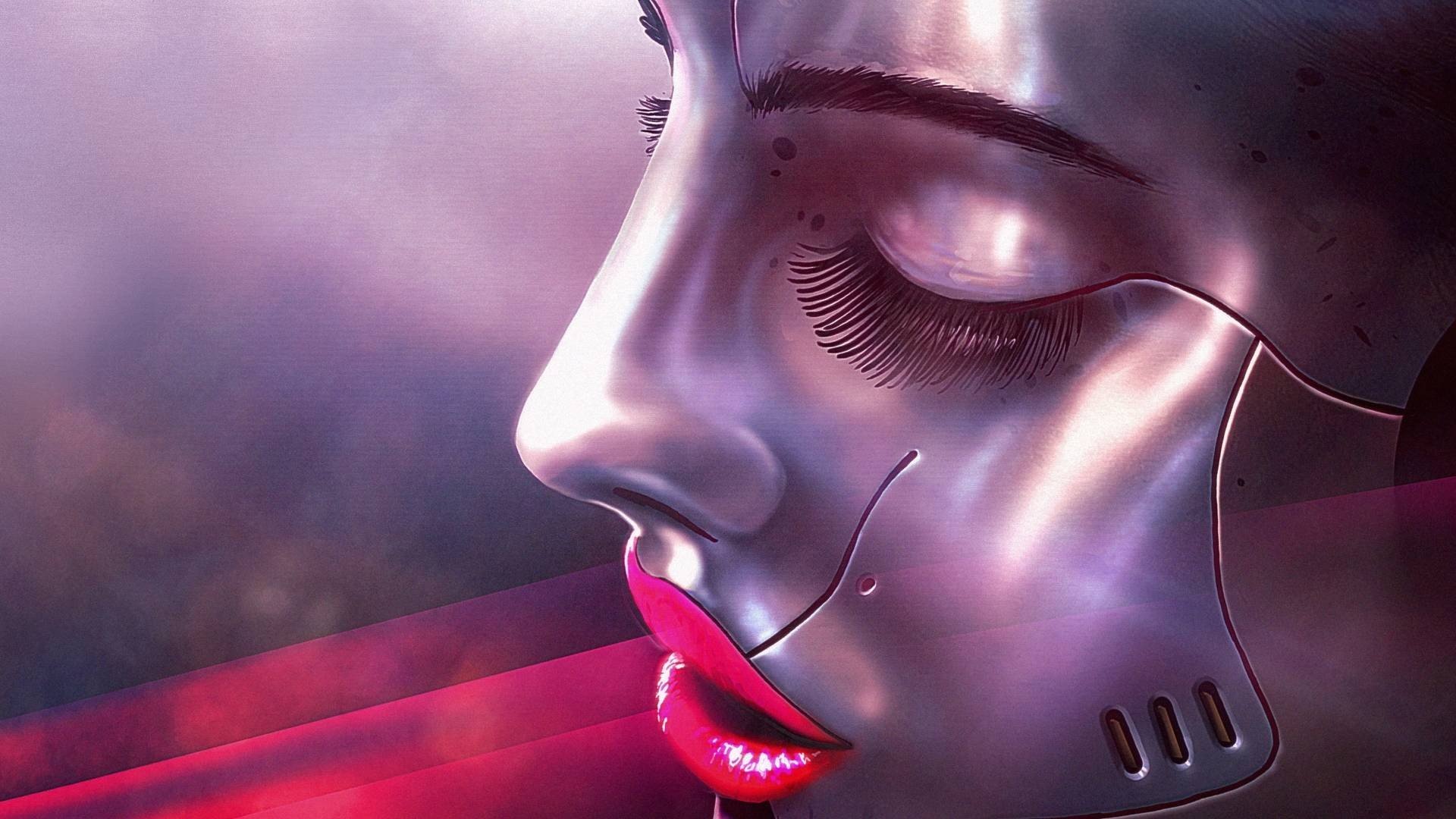 women, Lipstick, Eyelashes, Androids Wallpaper