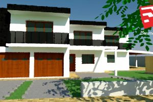 GNU, GIMP, Oil painting, Render, Architecture models, House