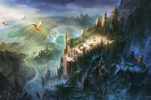 castle, Dragon, Artwork, Digital art, Minas Tirith
