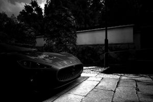 Maserati, Car, Monochrome