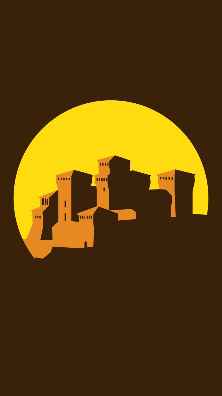 Italy, Castle, Tower, Landscape, Minimalism, Vector, Cartoon HD Wallpaper Desktop Background