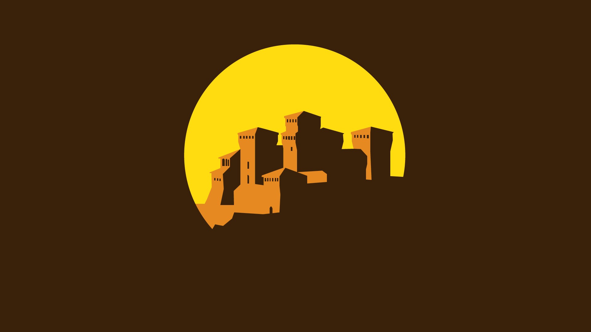 Italy, Castle, Tower, Minimalism, Sun rays Wallpaper
