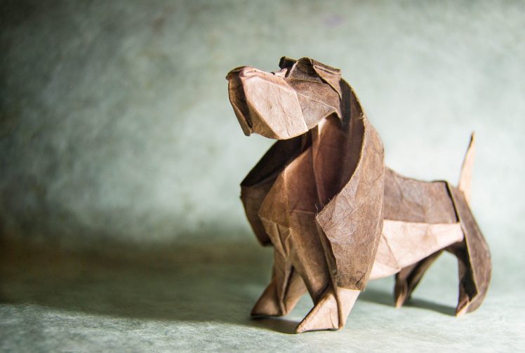 origami, Dog, Animals, Paper HD Wallpaper Desktop Background
