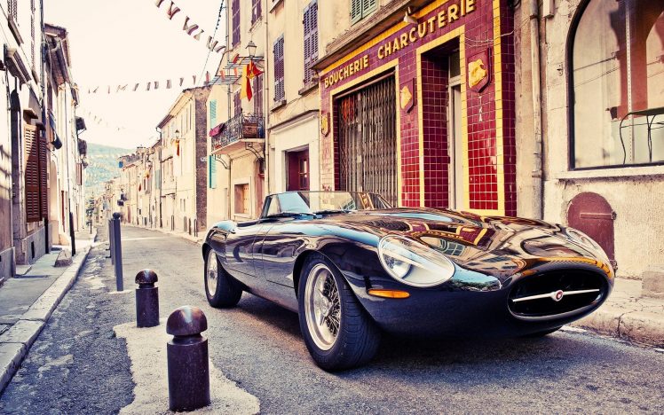 Jaguar, Jaguar E Type, Car, Urban, City, Street, Black cars HD Wallpaper Desktop Background