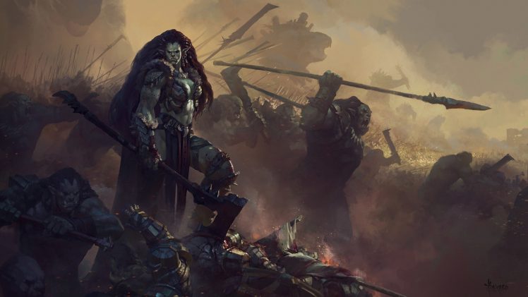 orcs, Warrior, Digital art, War, Fantasy art, Sword HD Wallpaper Desktop Background