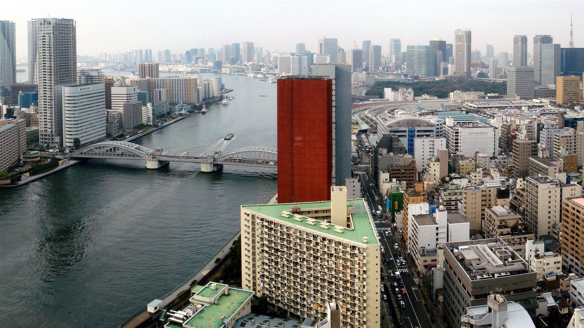 Japan, Tokyo, City, Cityscape, Water, Panorama Wallpaper