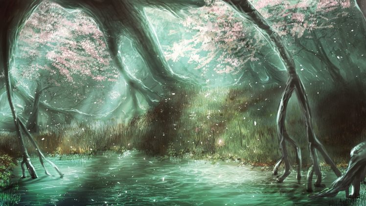 landscape, Trees, Water HD Wallpaper Desktop Background