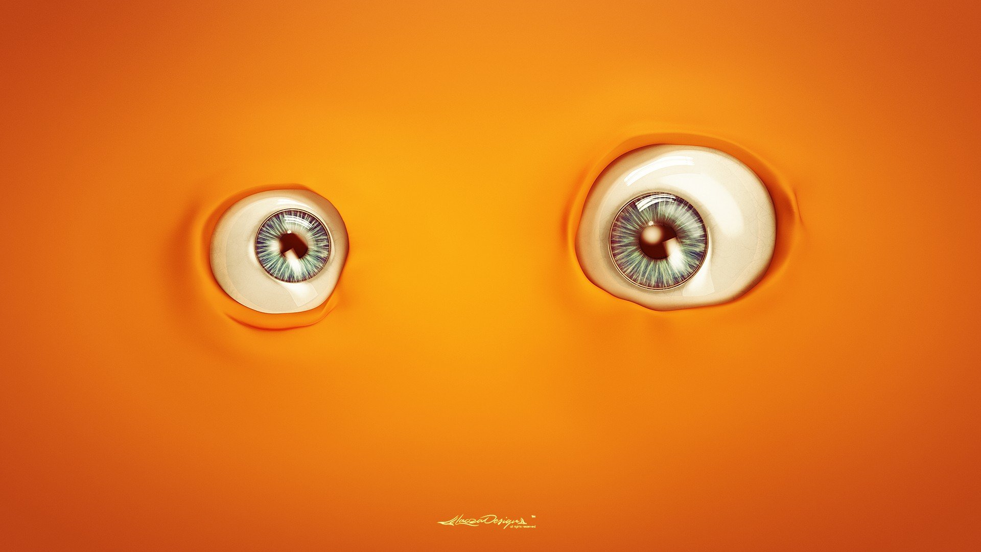 Lacza, Eyes, Orange Wallpaper