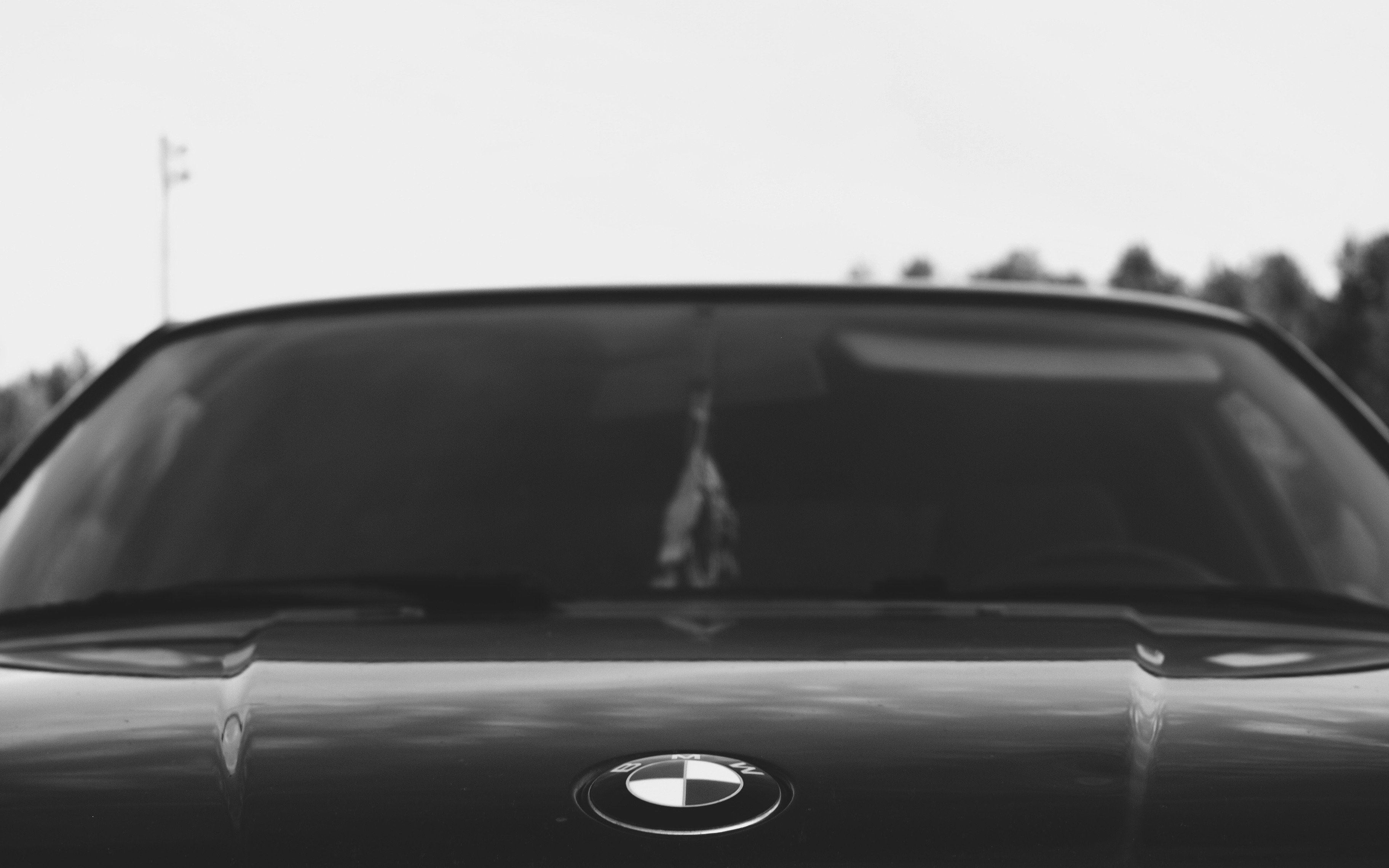 car, Vehicle, BMW, BMW E34, Monochrome, Air fresheners, Reflection Wallpaper