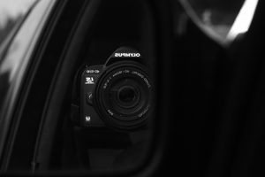 monochrome, Olympus, Camera, Mirror, Reflection, Lens, Car, Vehicle