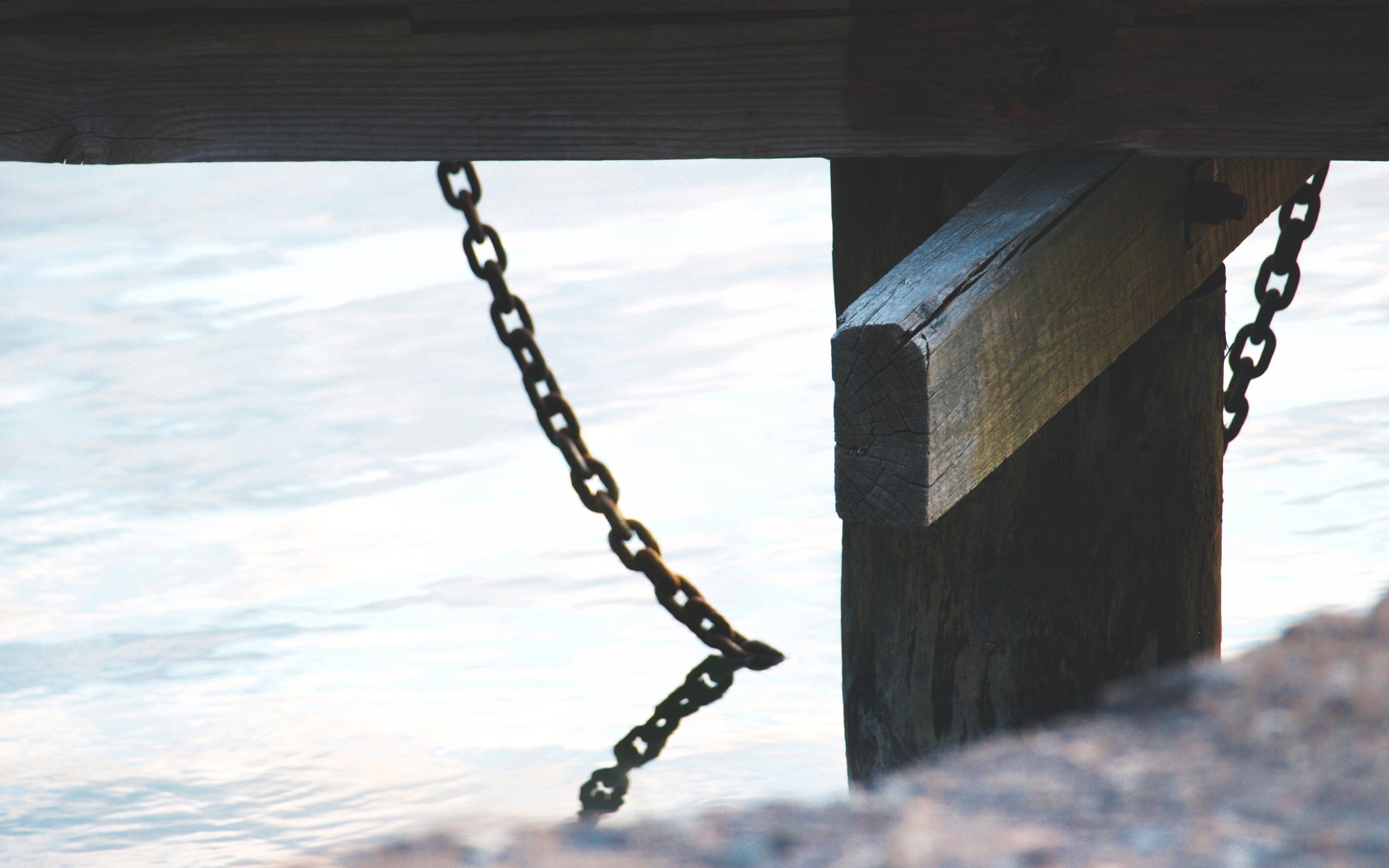 water, Chain link, Reflection, Nature, Pier, Wharf Wallpaper