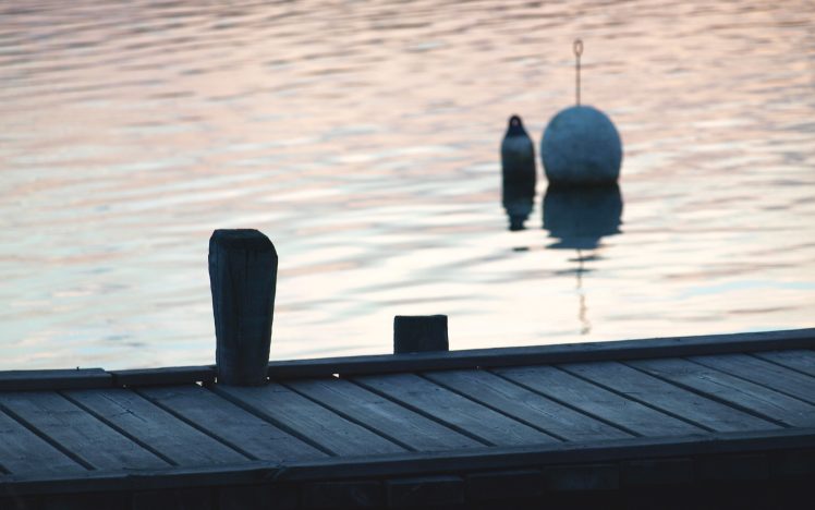 water, Wharf, Pier, Sunset, Buoy HD Wallpaper Desktop Background