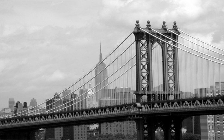 history, New York City, Cityscape, Bridge, Monochrome HD Wallpaper Desktop Background