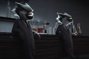 Anthro, Gangsters, Gangster, Wolf, Animals, 3D, Cartoon, Movies, Suits, Clothing, Tie, Screen shot, Screengrab, Rock Dog, Cigars