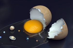 eggshell, Yelk, Eggs, Planet, Solar System, Digital art, Photo manipulation, Egg white
