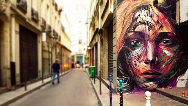 women, Face, Graffiti, Street, Cityscape, Bokeh, Upscaled HD Wallpaper Desktop Background