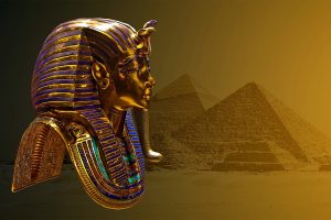 Pharaoh, Mask, Pyramid, Desert, Ancient, Egypt, Digital art