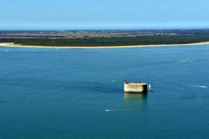 architecture, Abandoned, Fort, Fortress, Sea, Island, Fort Boyard, France, Ship, Coast, Aerial view, Forest