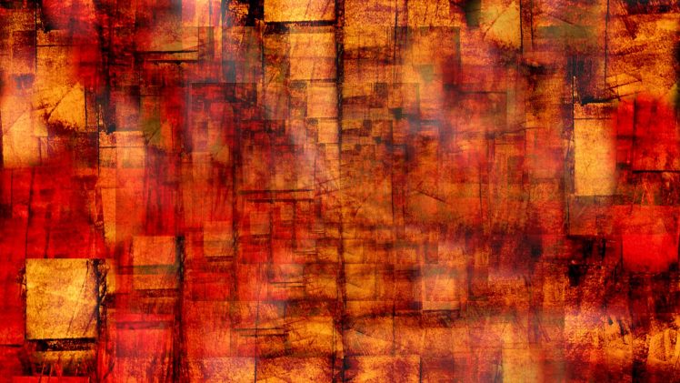 Blake McArthur, Digital art, Abstract, Square, Orange, Lines, Painting, Artwork, Gold HD Wallpaper Desktop Background