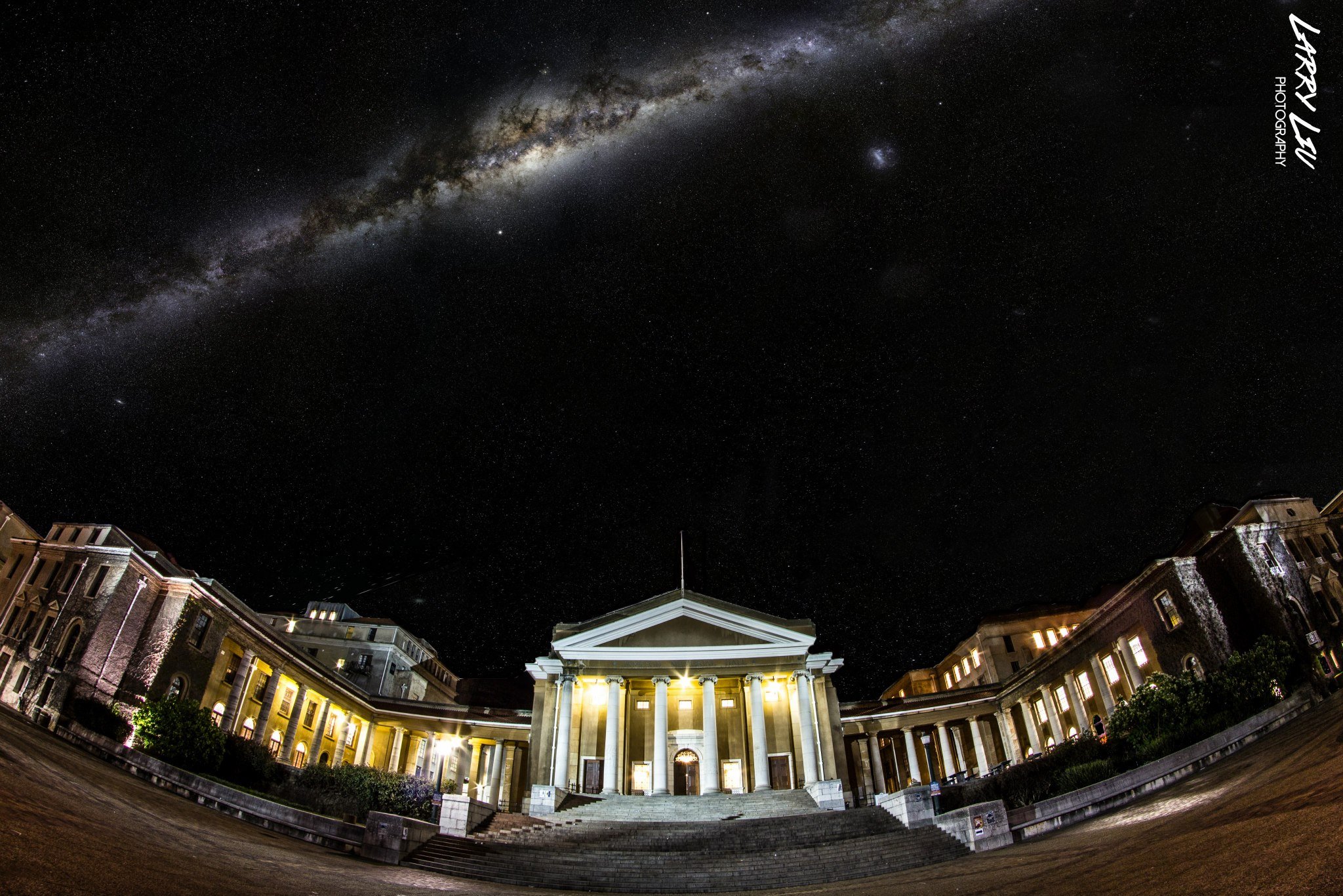 University of Cape Town, Cape Town, South Africa, Fisheye lens, Milky Way, Night Wallpaper