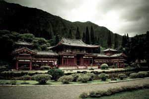 monastery, Building, Mountains, Plants, Asian architecture