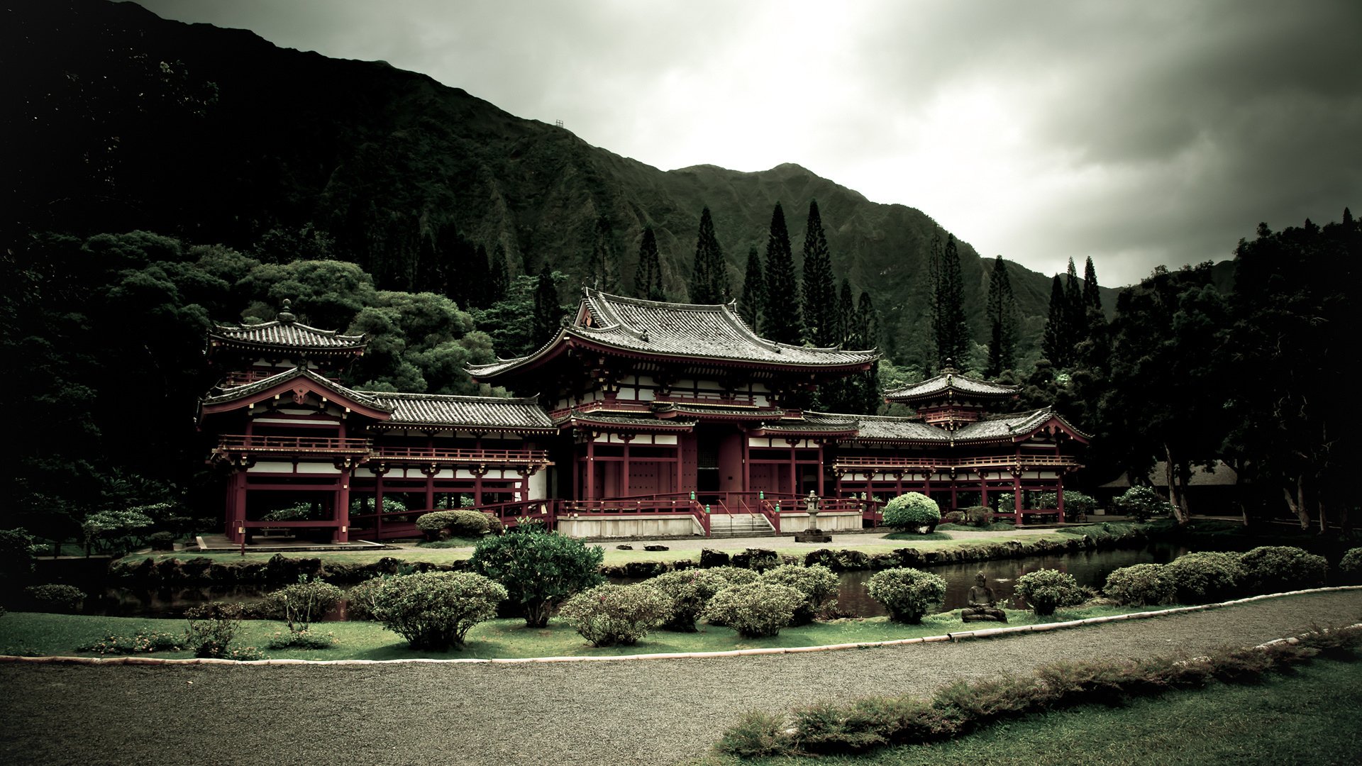 monastery, Building, Mountains, Plants, Asian architecture Wallpaper