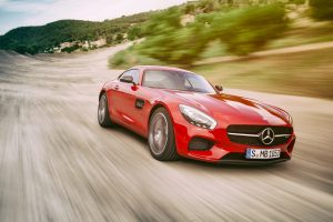 Mercedes AMG GT, Mercedes AMG, Mercedes Benz, Car, Red cars, Road, Motion blur