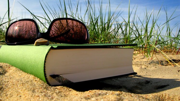 books, Sunglasses, Sand, Grass, Holiday HD Wallpaper Desktop Background