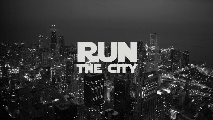Run, City, Monochrome HD Wallpaper Desktop Background