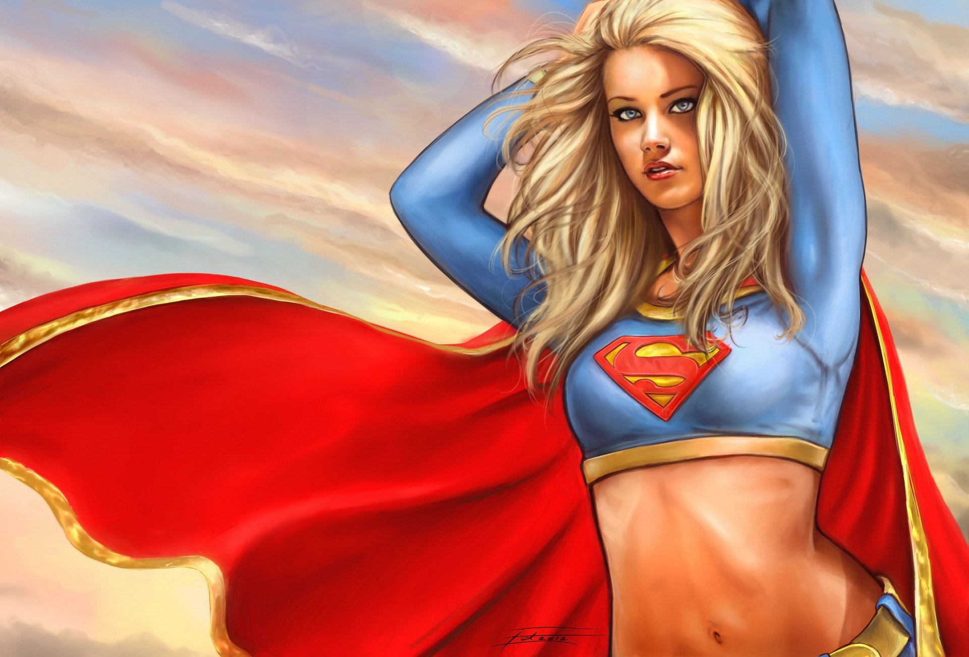 Supergirl, Women, Blonde, Blue eyes, Artwork Wallpaper