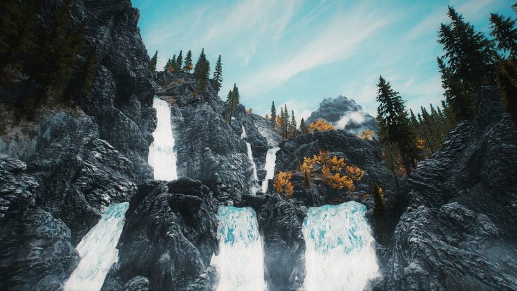 The Elder Scrolls V: Skyrim, Video games, Waterfall HD Wallpaper Desktop Background