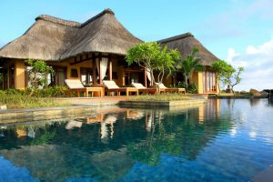 bungalow, Sea, Trees, Resort, Indonesia