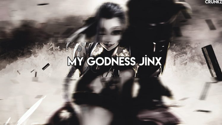 Jinx (League of Legends), Jinx, Cat girl, League of Legends, Video games, Typography, Digital art HD Wallpaper Desktop Background