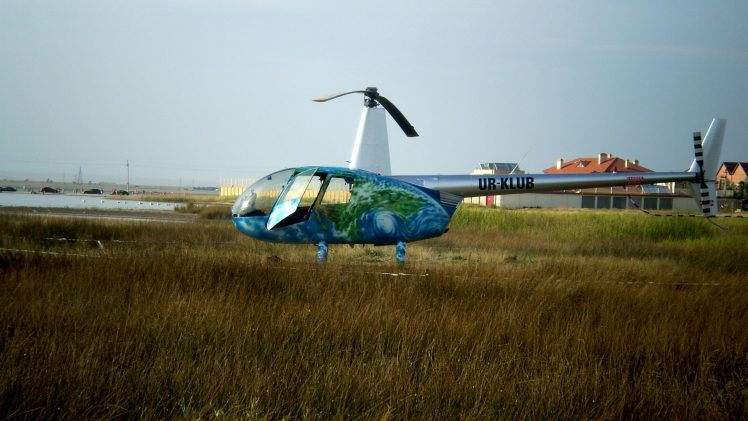 chopper, Field, Building, Sky HD Wallpaper Desktop Background
