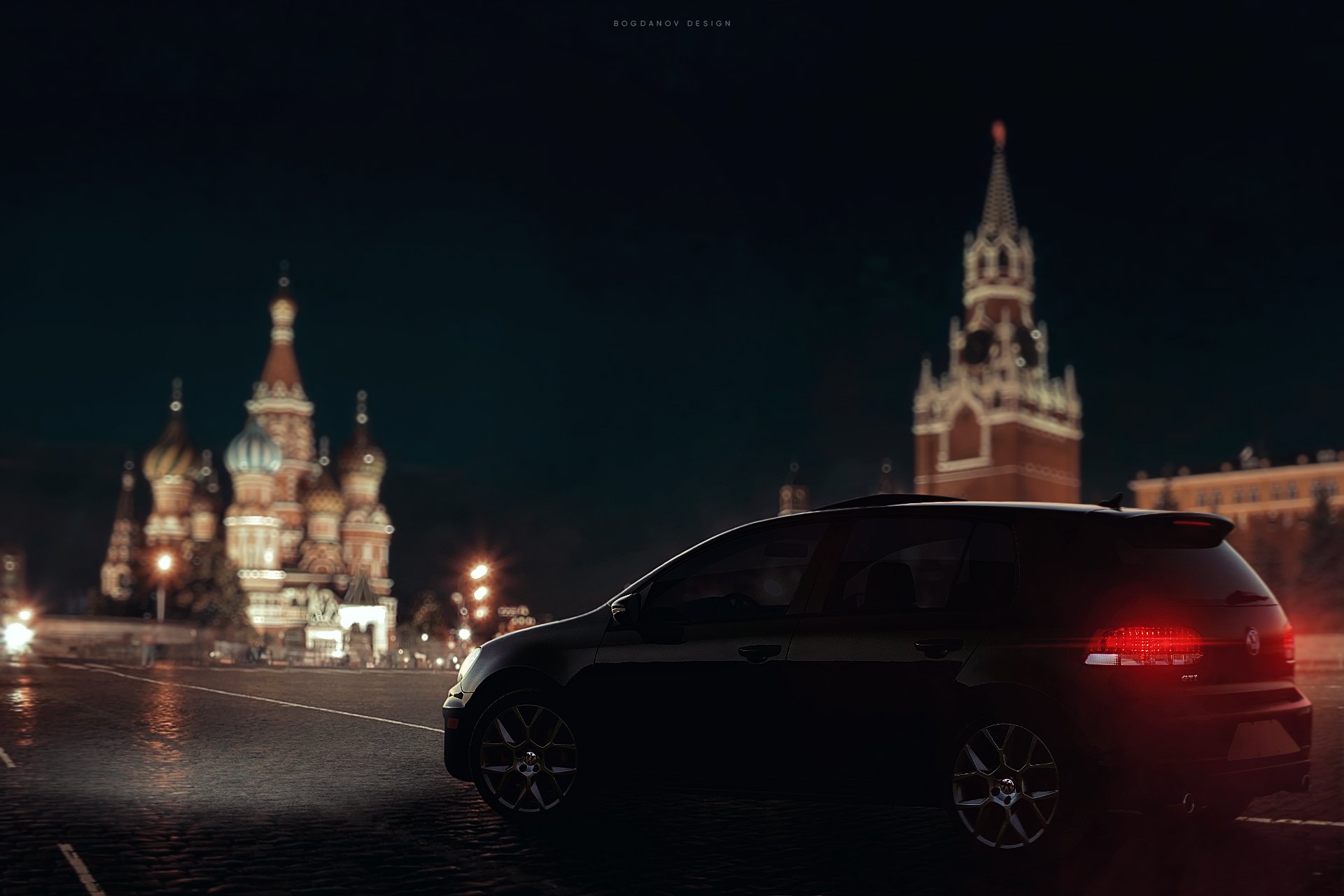 Photoshop, Volkswagen Golf Mk6 GTI, Car, Moscow Wallpaper
