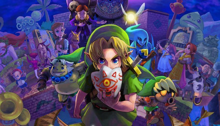 Link, Happy Mask Salesman, Anju, Cremia, The Legend of Zelda: Majoras Mask, The Legend of Zelda, Video games, Mask HD Wallpaper Desktop Background