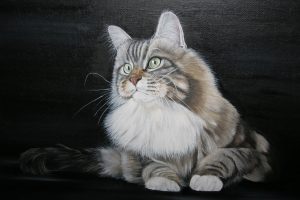 cat, Simple background, Digital art