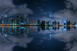 urban, Lake, Cityscape, Dubai, United Arab Emirates