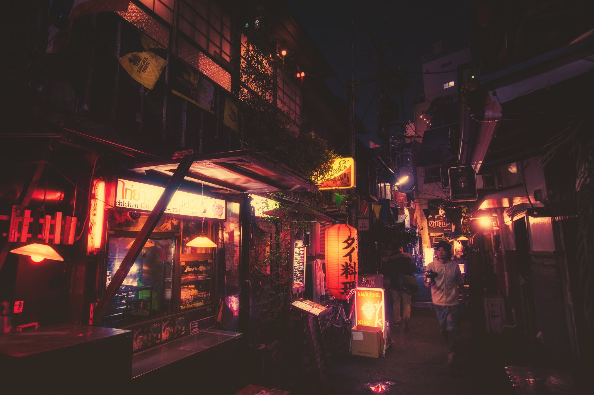 photography, Street, Lights, Night, Urban, Lamp, Japan Wallpaper