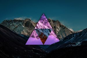 mountain pass, Triangle, Minimalism, Clear sky, Polyscape