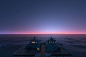 Grand Theft Auto V, Water, Sky, Stars, Pier, Sunset, NaturalVision, Clear sky, Video games, Sea, GTA5